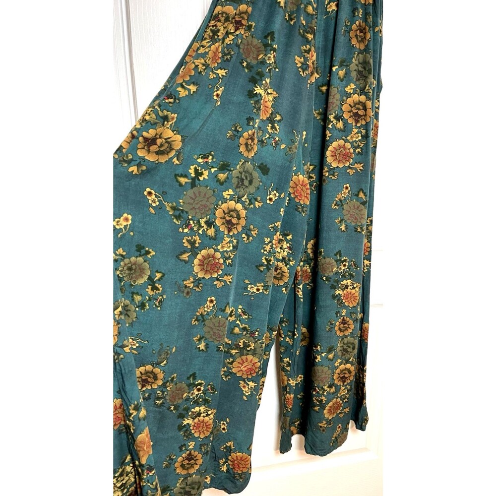 Natural Life NEW! floral tank smocked palazzo wide leg jumpsuit summer Medium - Picture 5 of 10